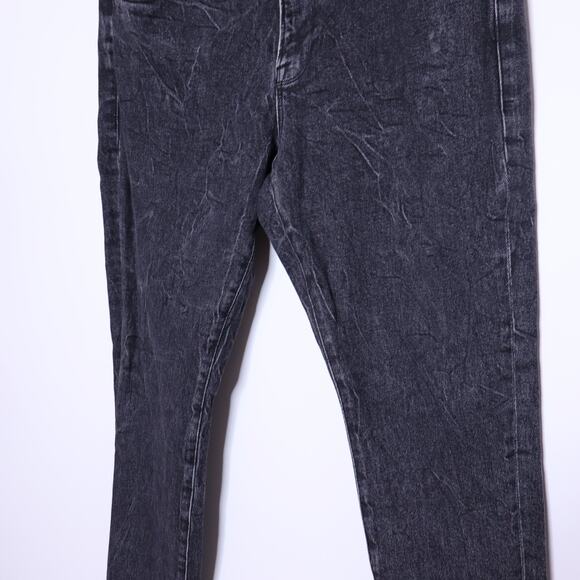 FRAME Le Garçon Straight Ankle Jeans Edgy Black Mid Rise Crinkle Women's 32 - Picture 5 of 10